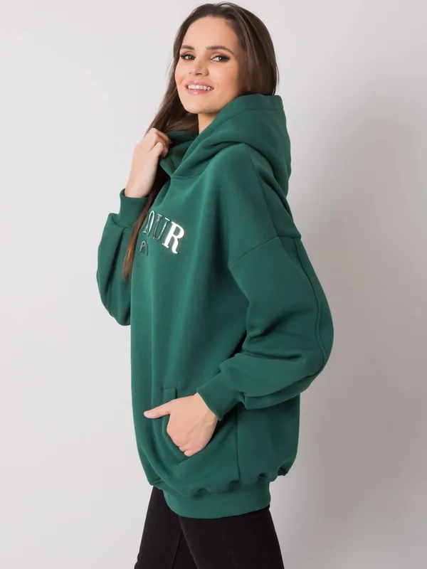 Bluza z kapturem oversize z nadrukiem Paris - widok 2