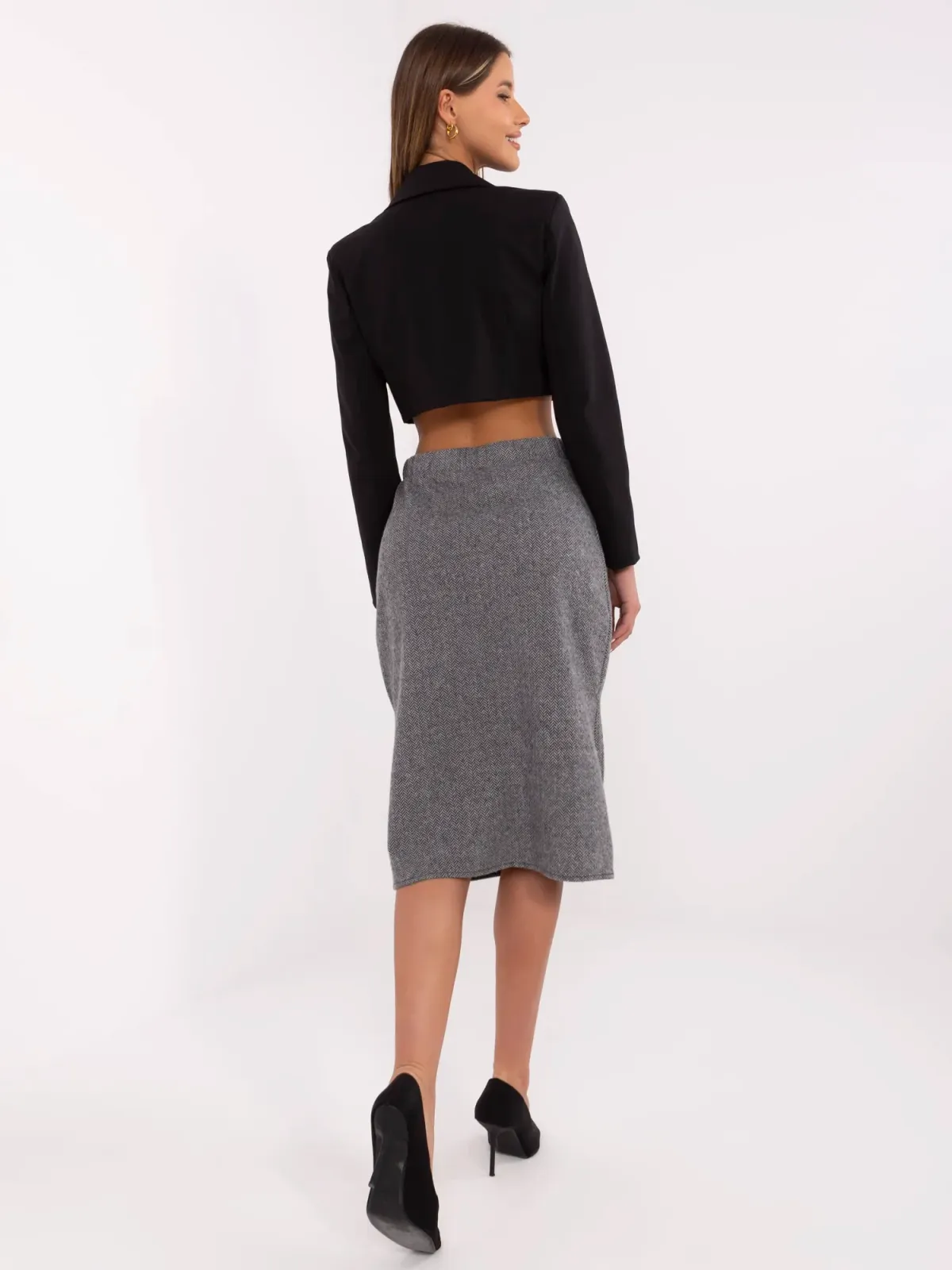 Ołówkowa spódnica midi z praktycznym rozcięciem - zdjęcie 1