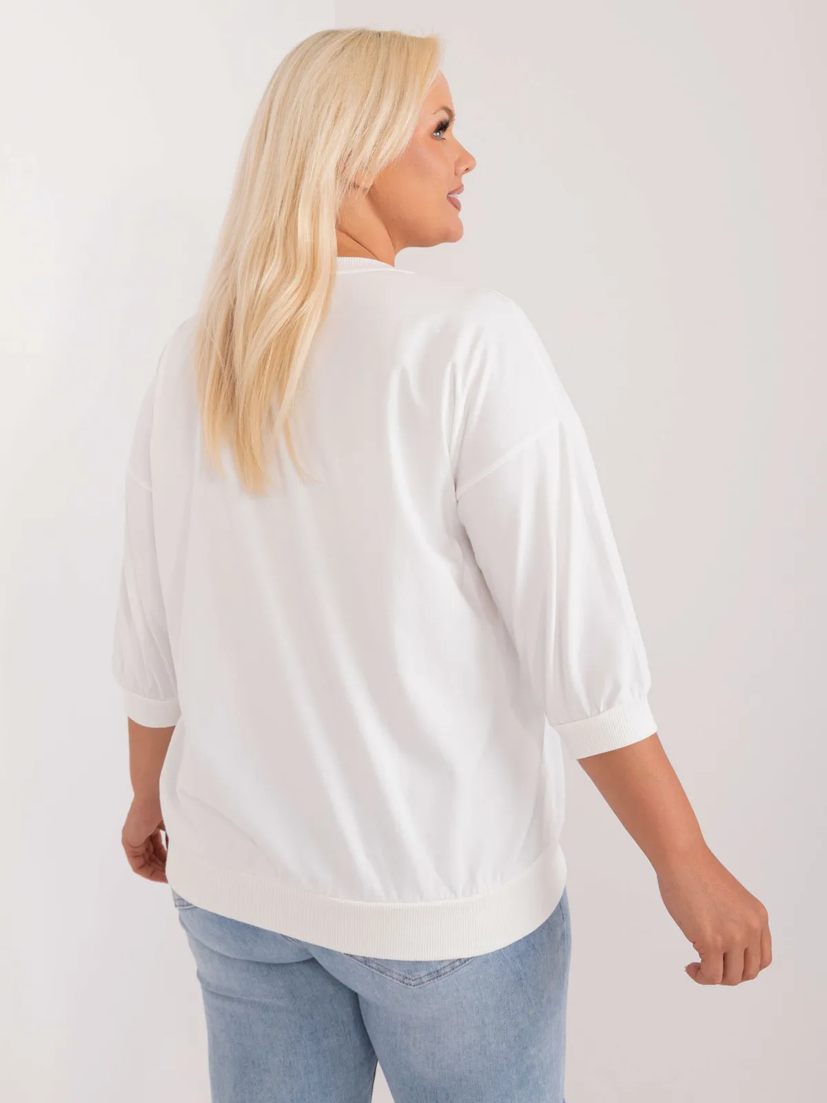 Casualowa bluzka z asymetrycznym zapięciem na guziki - zdjęcie 1