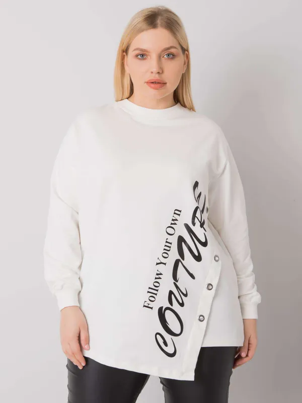 Szara melanżowa bluzka plus size z napisem