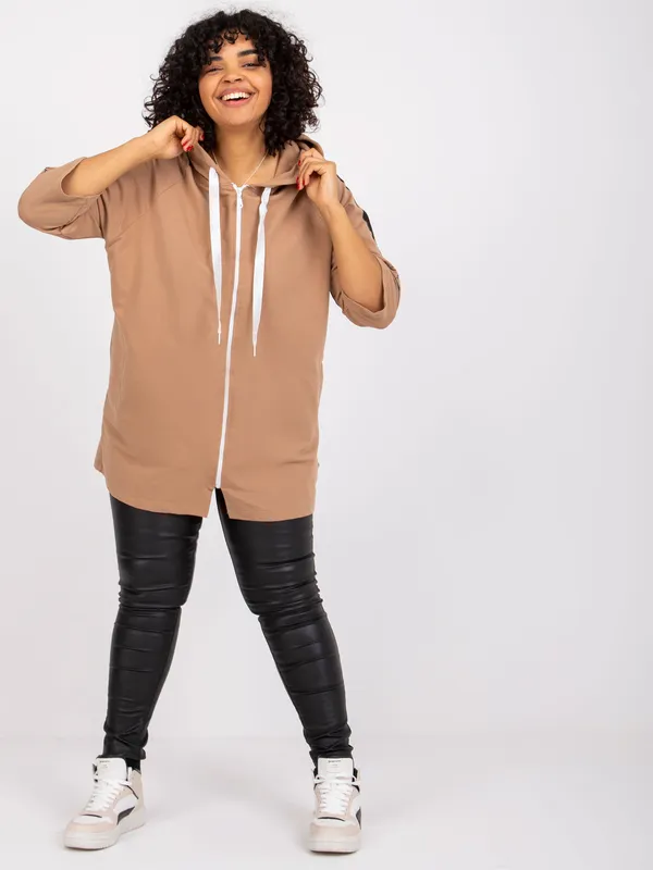 Rozpinana bluza oversize z kapturem i nadrukiem - widok 2