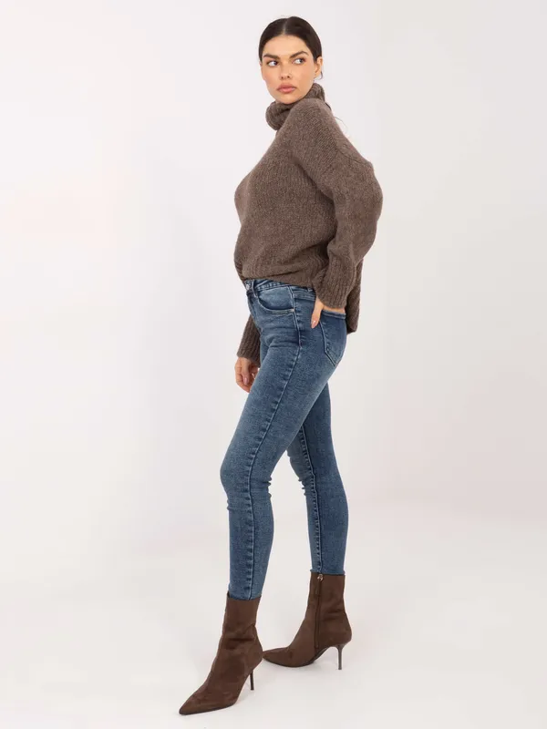 Dopasowane spodnie typu skinny z wysokim stanem - widok 2