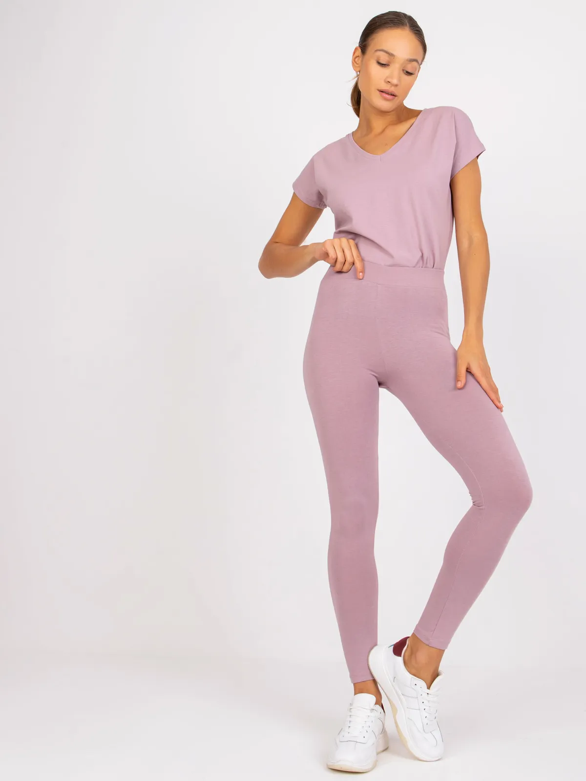 Dopasowane legginsy basic z wysokim stanem - zdjęcie 4