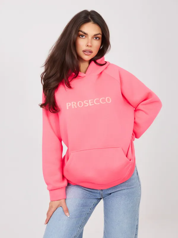 Bluza oversize z kapturem i haftowanym napisem