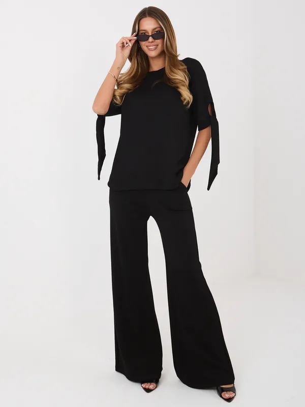 Casualowy komplet oversize z wiązanymi rękawami