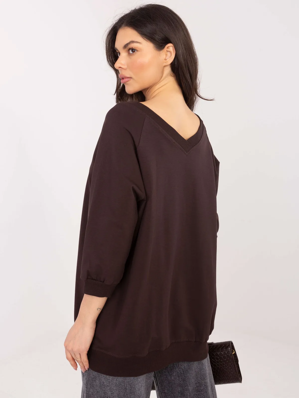 RUE PARIS Czarna bluza oversize - zdjęcie 5