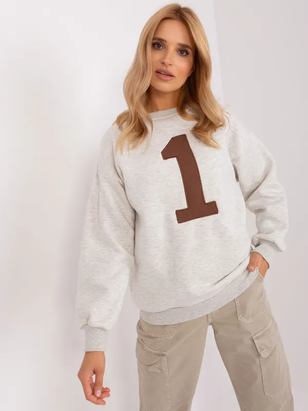 Beżowa bluza bez kaptura o kroju oversize