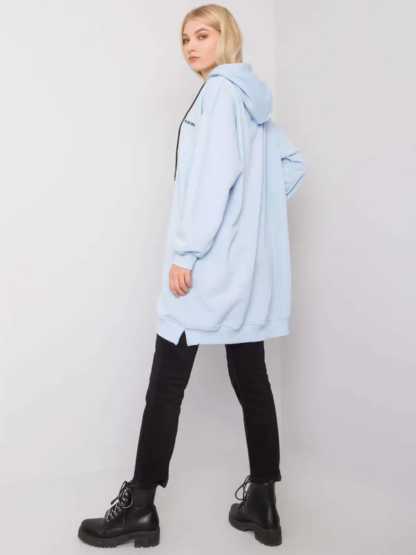 Jasnoniebieska bluza damska z kapturem