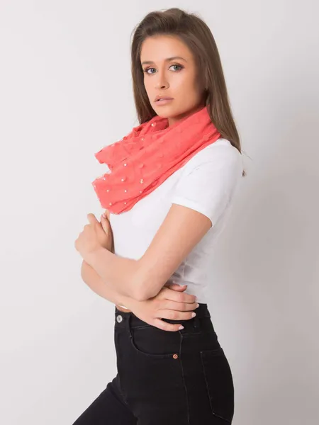 Miętowa chusta w grochy z aplikacją