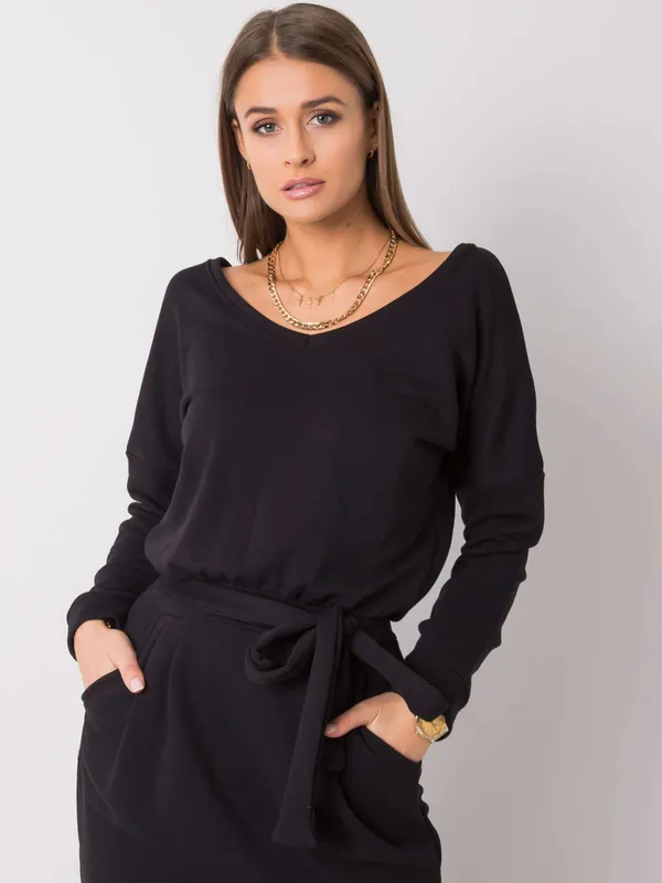 Casualowa sukienka mini z wiązaniem w talii - widok 2