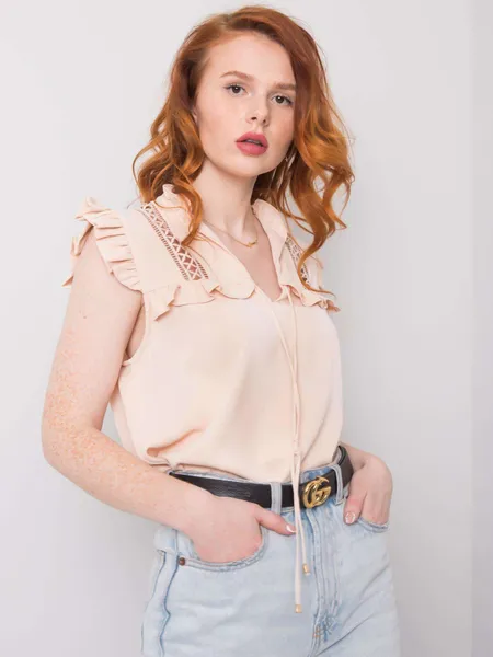 OCH BELLA Ecru bluzka wizytowa