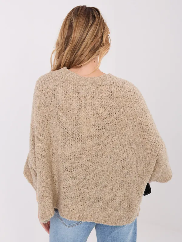 Luźny sweter oversize o kroju nietoperz - widok 2
