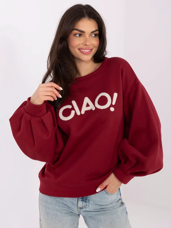 Bluza oversize z napisem i wycięciem na plecach - widok 2