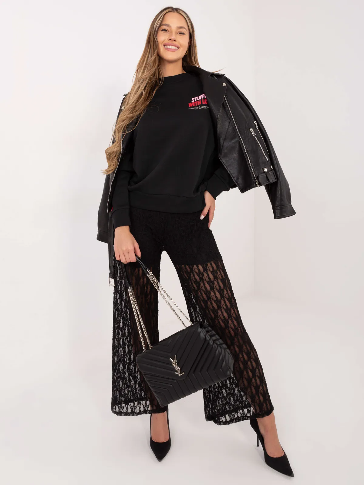 Bluza oversize z graficznym nadrukiem misiów - zdjęcie 2