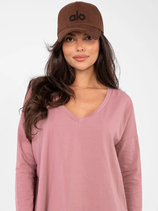 Casualowa bluzka z dekoltem w serek oversize