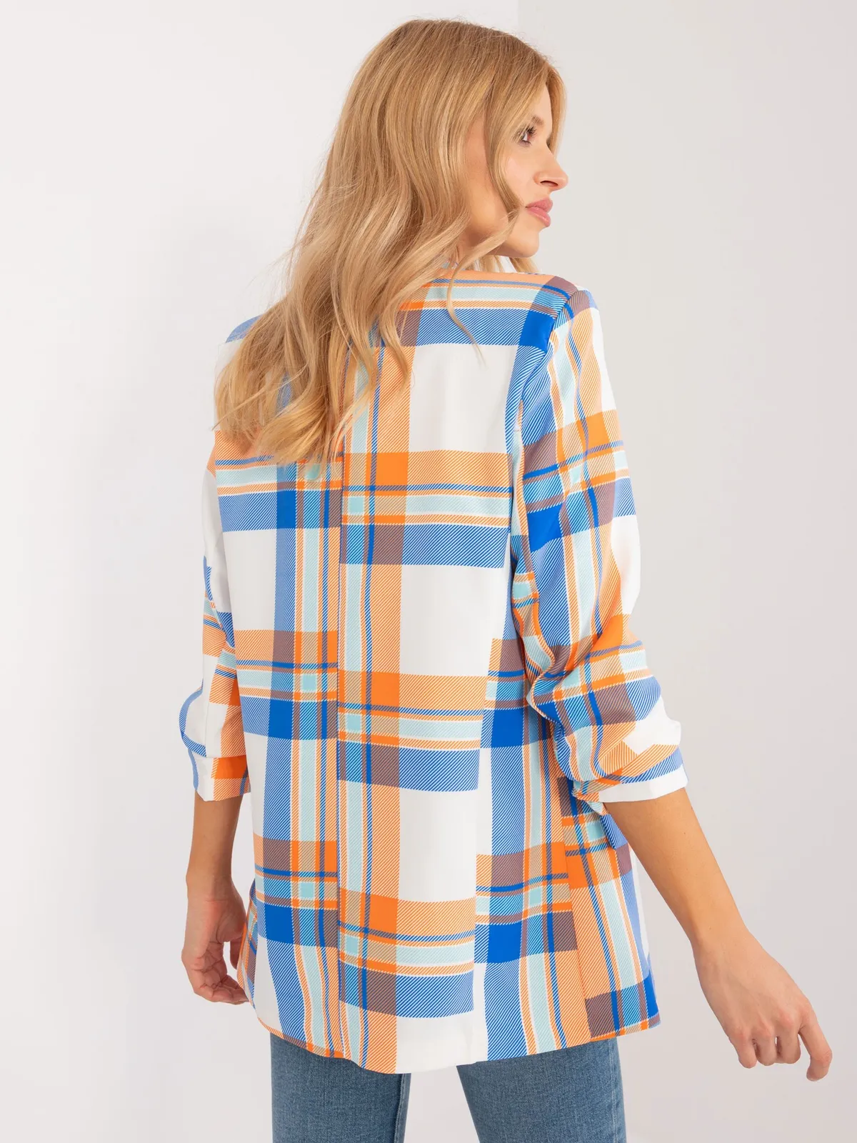 Casualowa marynarka w kratę o kroju oversize - zdjęcie 1