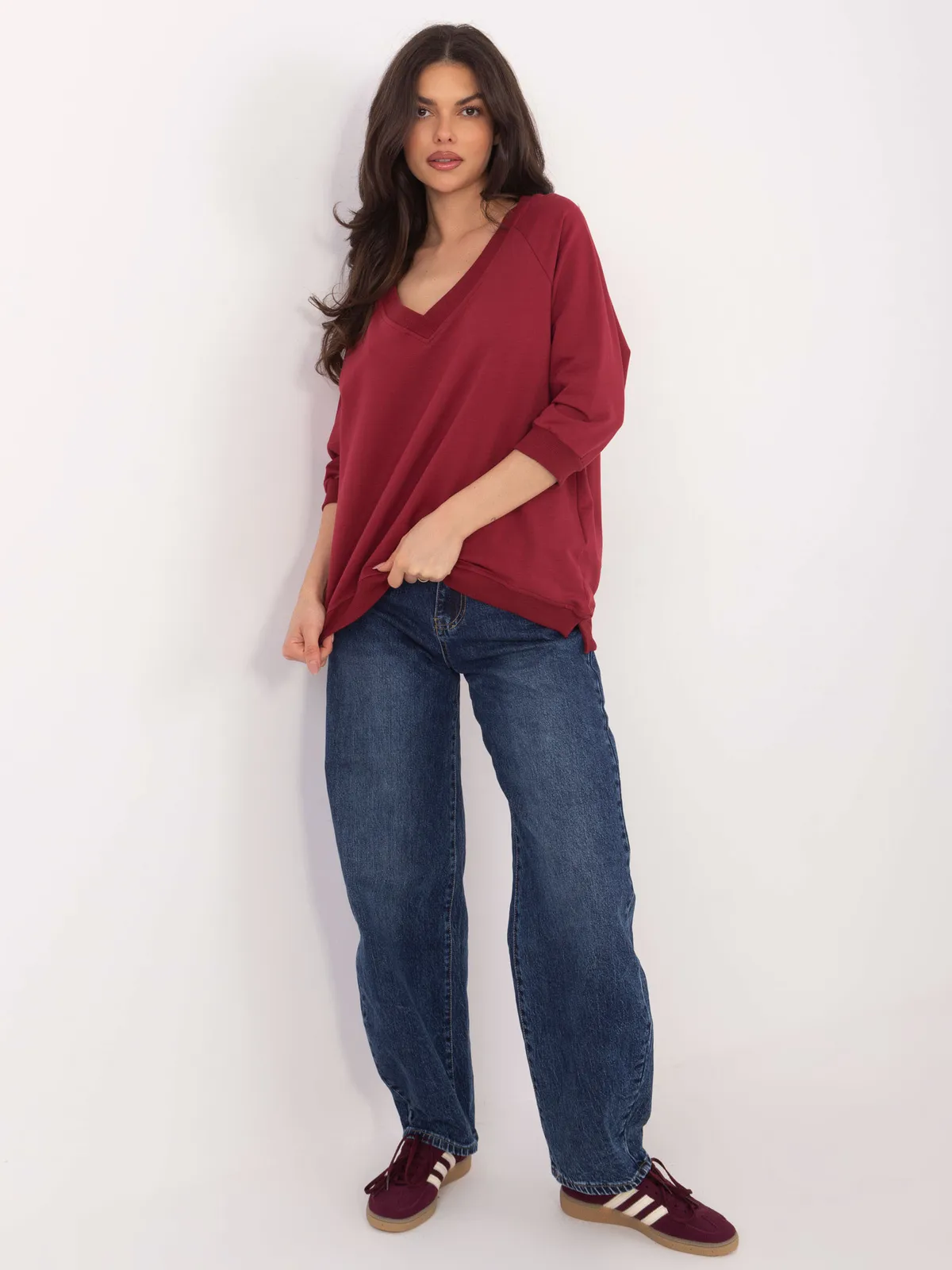 RUE PARIS Czarna bluza oversize - zdjęcie 2
