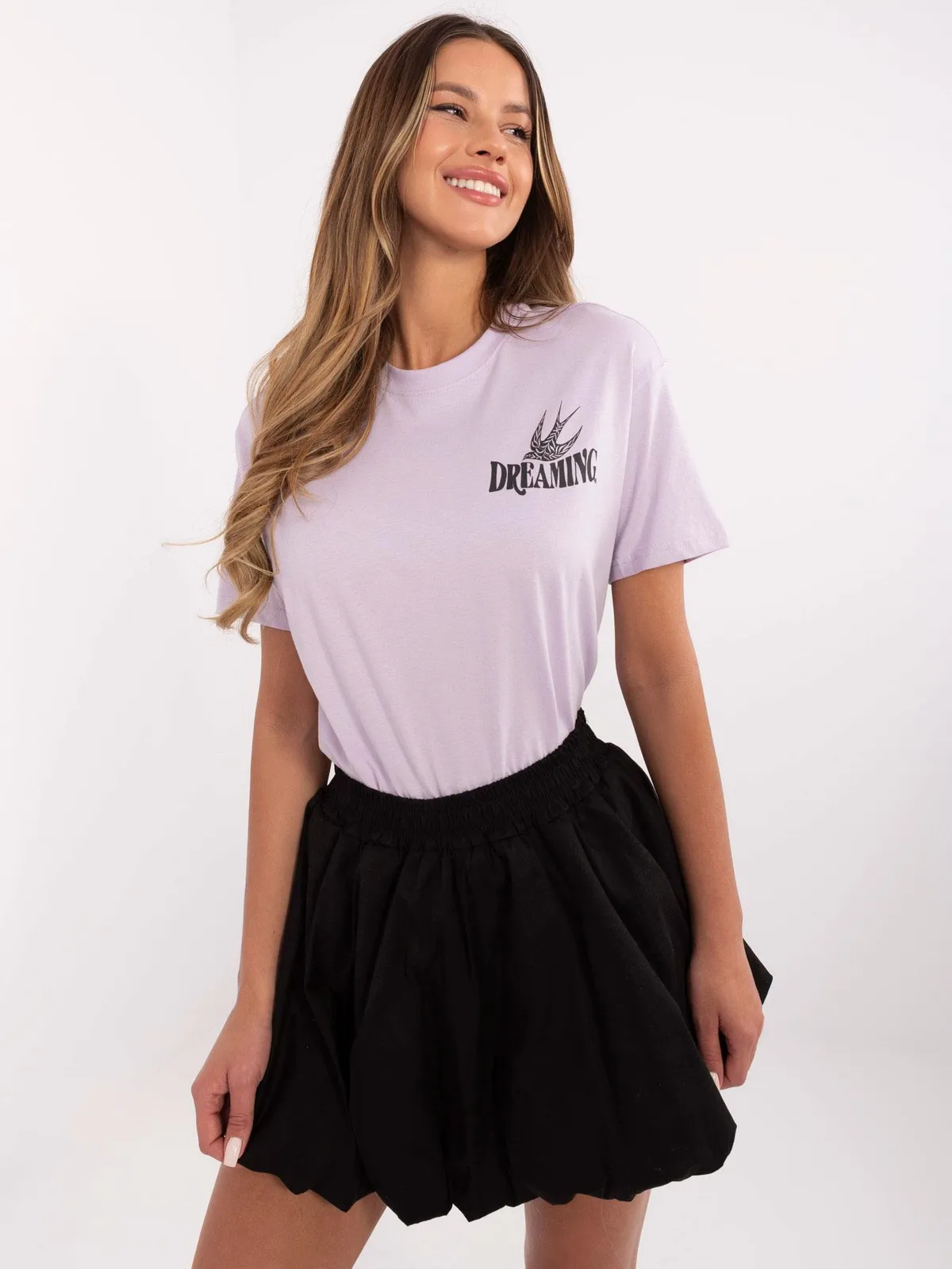 T-shirt oversize z graficznym nadrukiem w stylu retro - zdjęcie 1