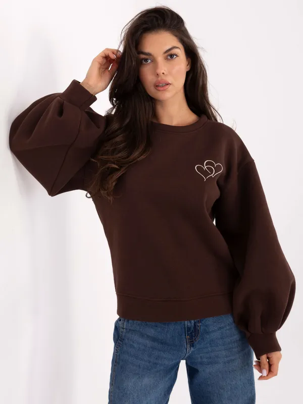 Bluza oversize z wycięciem na plecach i haftem - widok 2