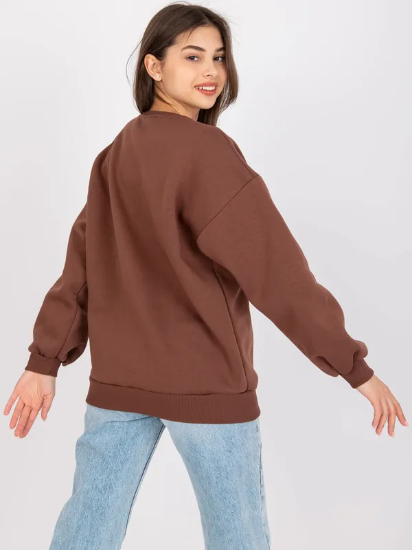Oversize'owa bluza w stylu casual z aplikacją - widok 2