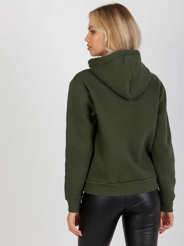 Ciemnoszara dresowa bluza basic kangurka RUE PARIS - widok 2
