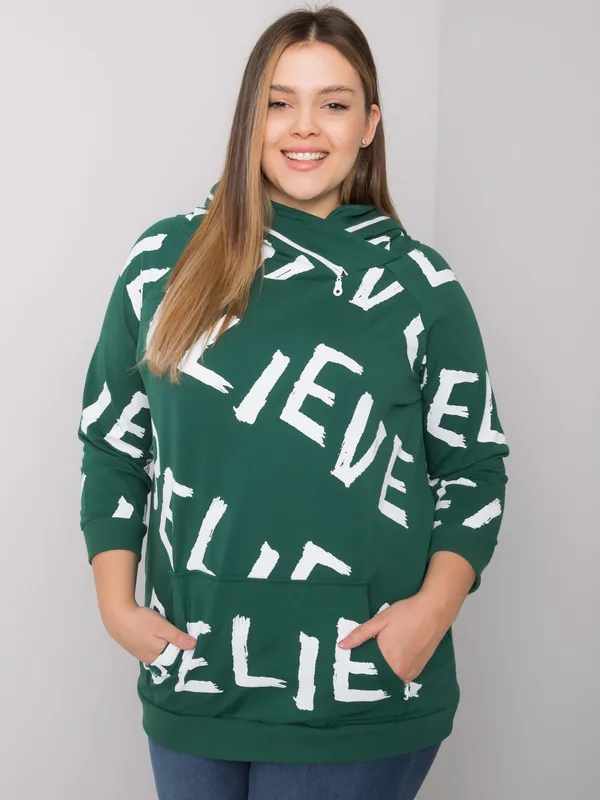 Oversize'owa bluza z kapturem i nadrukiem typu all-over