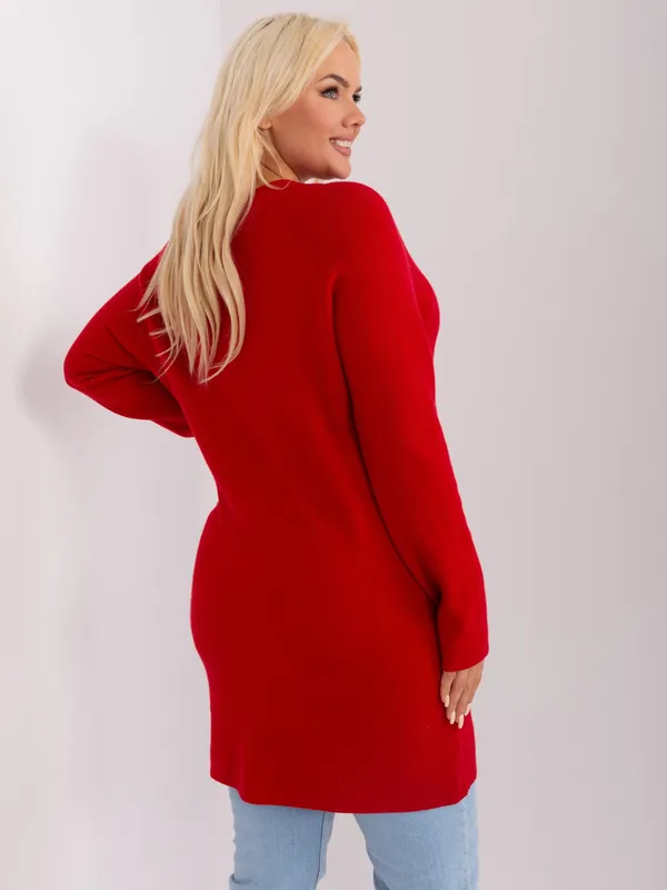 Kobaltowy damski sweter rozpinany plus size