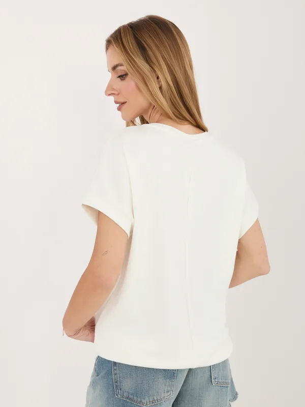 Casualowa bluzka oversize z dekoltem w serek