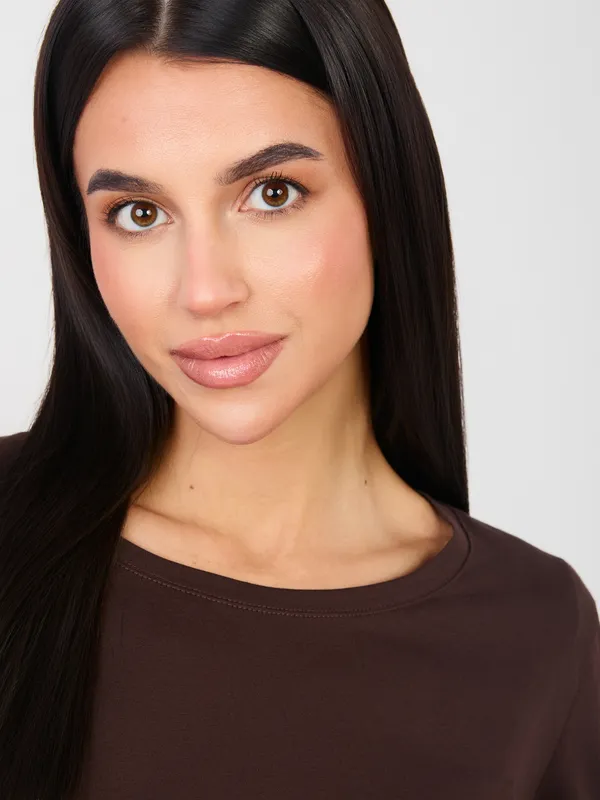 Klasyczna bluzka z długim rękawem typu basic - widok 2