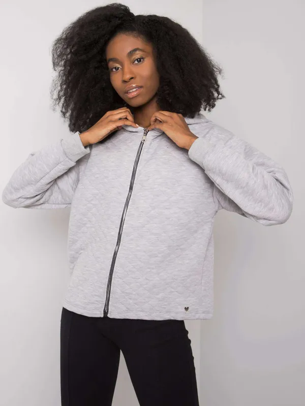 Pikowana bluza rozpinana z kapturem oversize