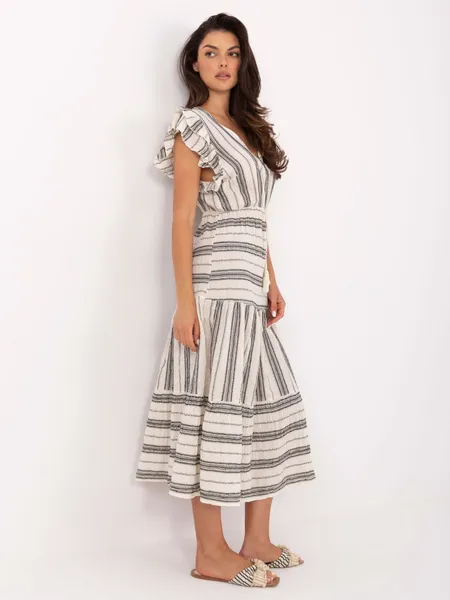 Sukienka midi w stylu boho z falbankami
