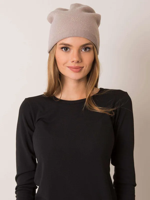 RUE PARIS Jasnoróżowa czapka beanie - widok 2