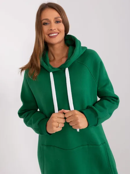 Brązowa dresowa bluza basic z kapturem