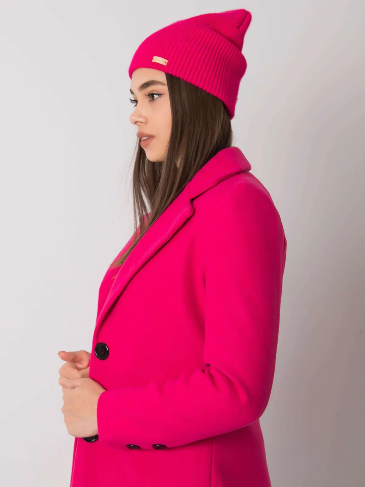 RUE PARIS Ciemnoszara czapka beanie z dzianiny - zdjęcie 3