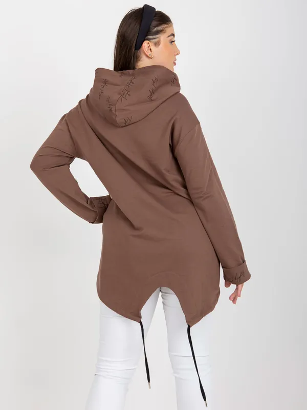 Ciemnozielona rozpinana bluza plus size z napisami