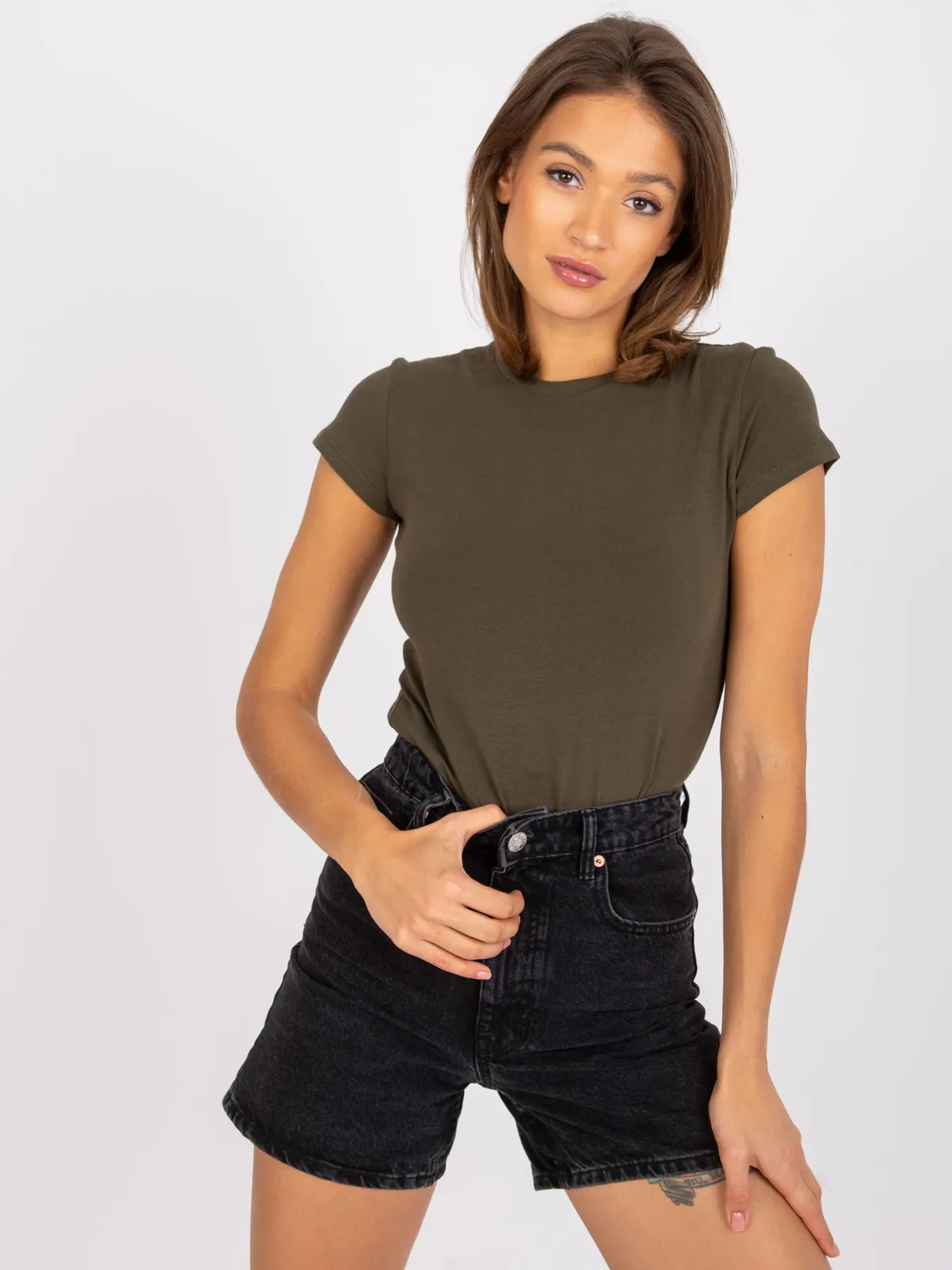 Khaki t-shirt Peachy - zdjęcie 4