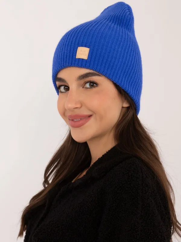 Prążkowana czapka typu beanie o kroju oversize - widok 2