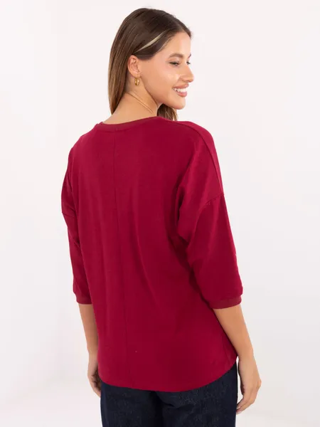 Casualowa bluzka oversize z ozdobnym nadrukiem