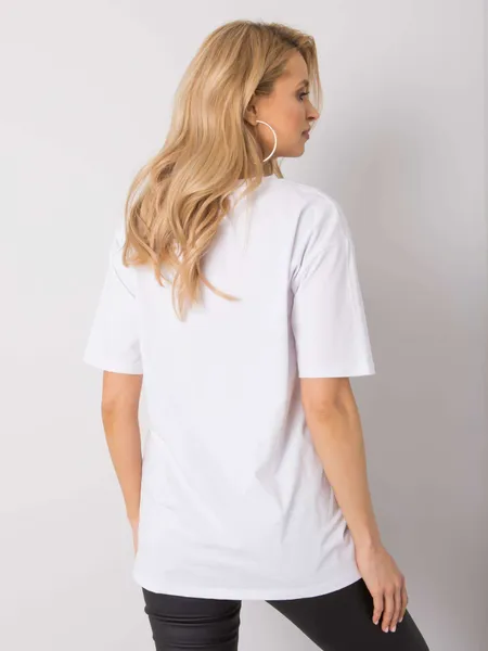RUE PARIS Biały t-shirt z nadrukiem