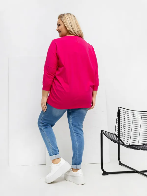 Casualowa bluzka oversize o luźnym kroju - widok 2