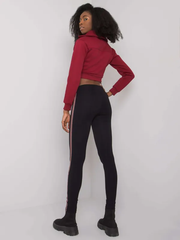 Dopasowane legginsy z lampasami w sportowym stylu - widok 2