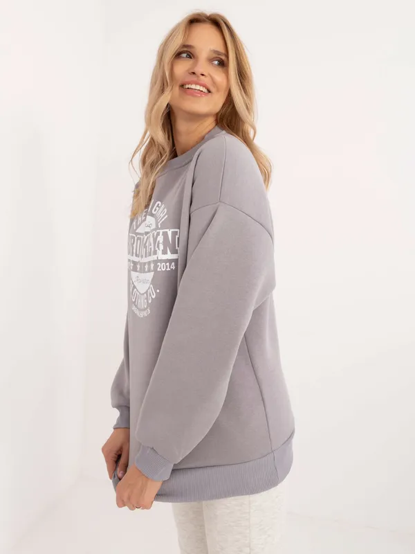 Bluza oversize z wyrazistym nadrukiem w stylu retro - widok 2