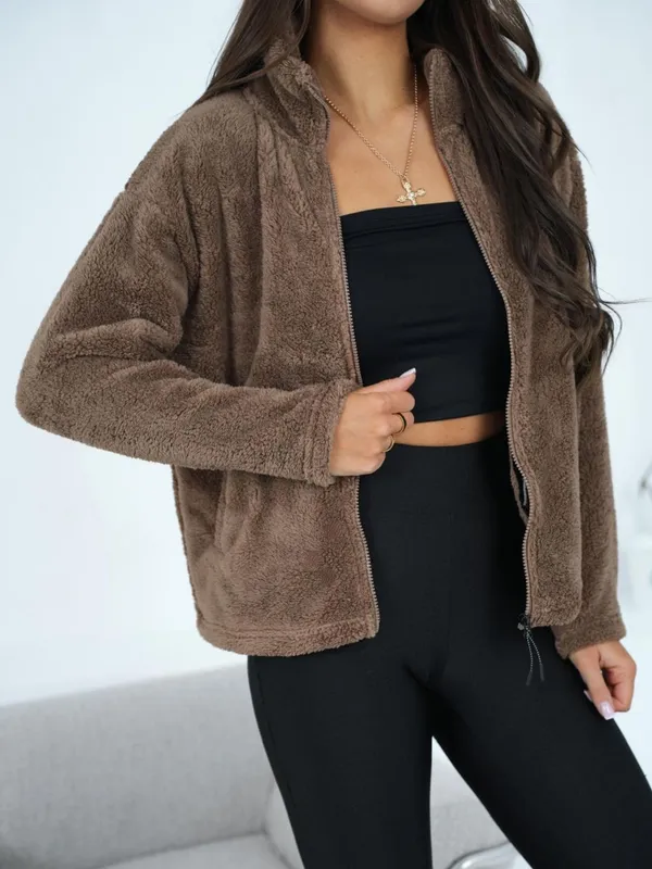 Rozpinana bluza o kroju oversize z wysoką stójką