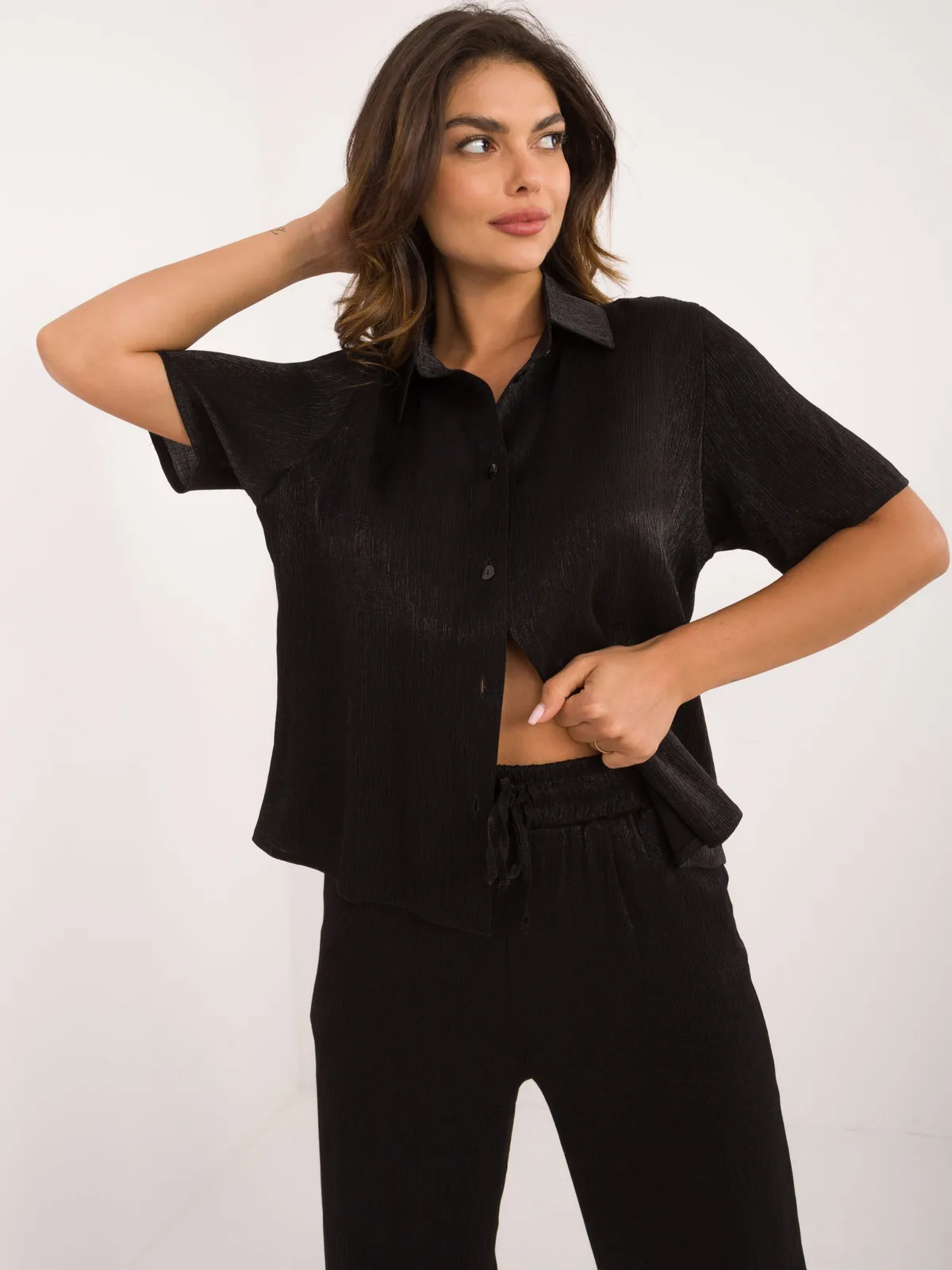 Komplet z koszulą oversize i spodniami palazzo - zdjęcie 1