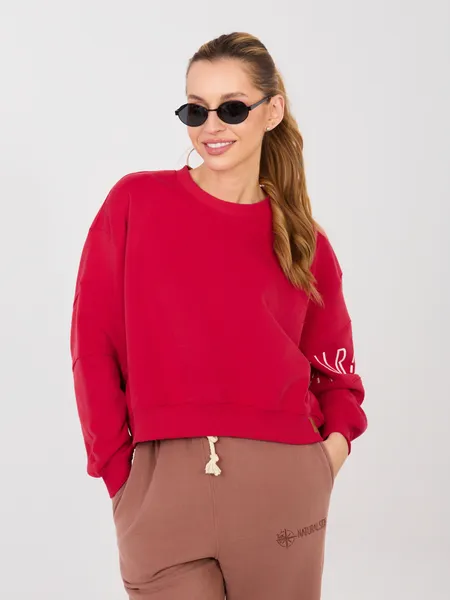 Bluza o kroju oversize z nadrukiem na rękawie