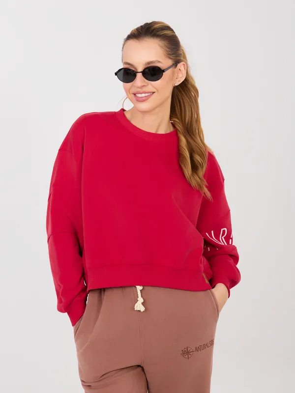 Bluza o kroju oversize z nadrukiem na rękawie