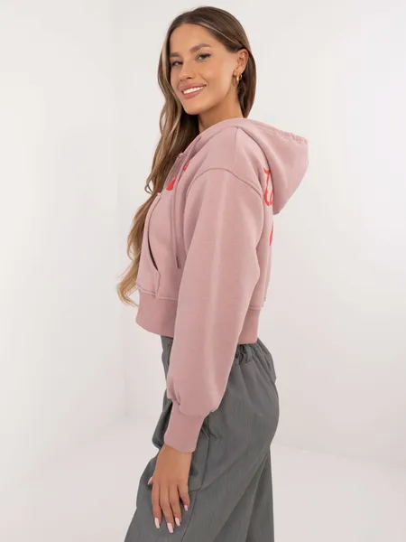 Rozpinana bluza typu crop z kapturem