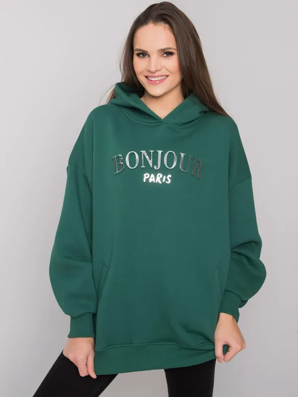 Bluza z kapturem oversize z nadrukiem Paris