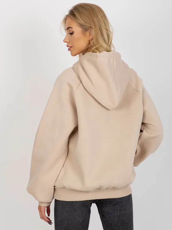 Jasnoróżowa dresowa bluza z nadrukiem oversize - widok 2