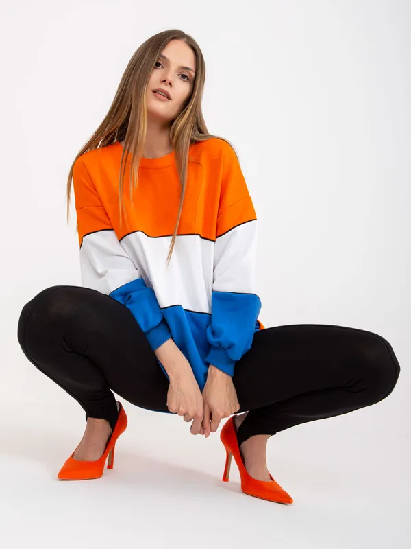 Casualowa bluza oversize w stylu color block - widok 2